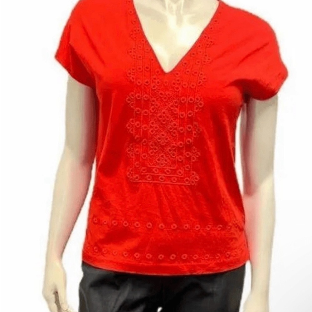 J. Crew Scarlet Embroidered Blouse